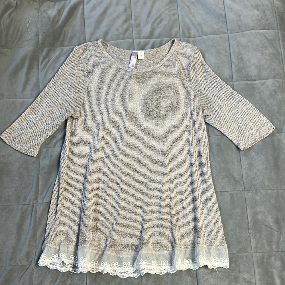 Alta lace hemmed sweater, size M